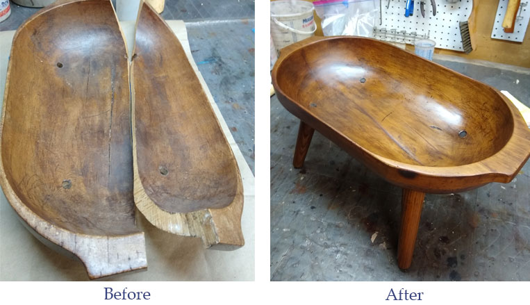 before-after-furniture-repair-wooden-bowl
